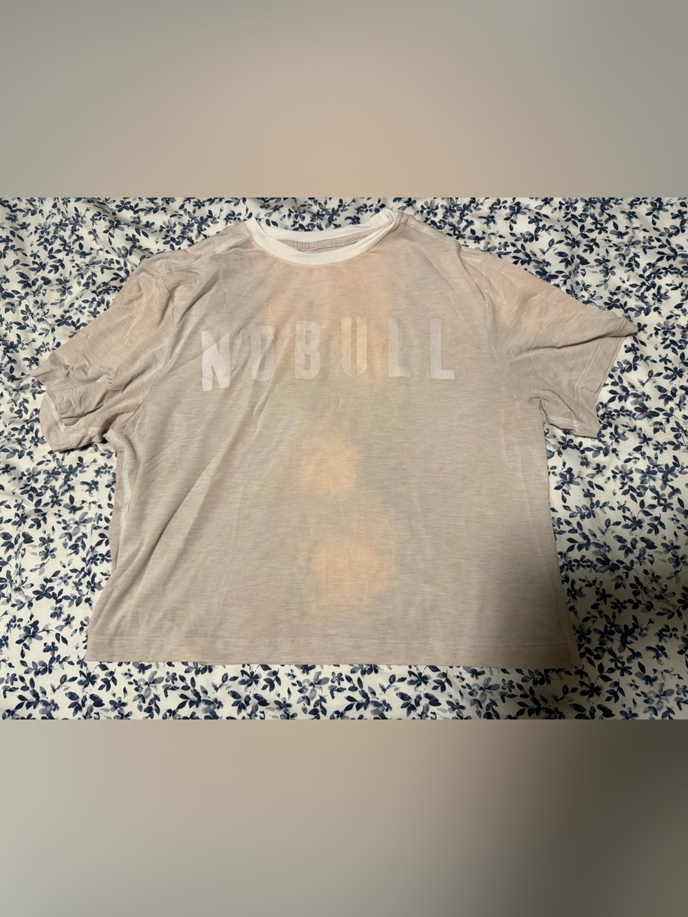 NOBULL Women’s Beige Short Sleeve Logo Tee